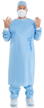 Gown Surgical Non-Reinforced with Towel Evolution 4 X-Large Blue Sterile Disposable (1/EA 32/CS) by O&M Halyard  ID 90048